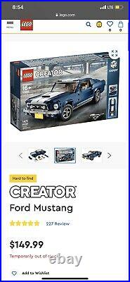 LEGO Creator Mustang GT, James Bond Aston Martin & Davidson Harley $400 Value