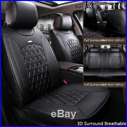 Luxury 3D Surround Breathable PU Leather Car Seat Cover Cushion Front & Rear Mat