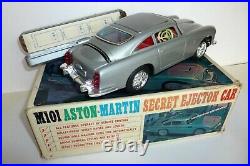 M101 Secret Agent James Bond Aston Martin DB5 tinplate remote control car, Japan