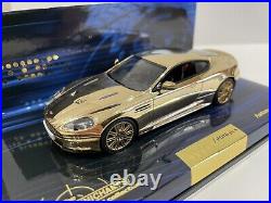 MINICHAMPS James Bond Aston Martin x2 GOLD Limited Edition DB5 Vanquish 1/43