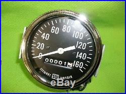 NOS Vintage Stewart Warner 160 MPH Speedometer 530Y Rat Rod Dash Panel Nice
