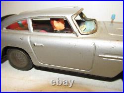 Old ASC Tin Car Aston Martin Jb 007 James Bond Car 8 1/8in