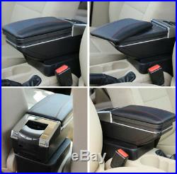PU Leather Car Central Container Armrest Box With Cup Holder Storage Organizer