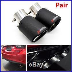 Pair Angle Adjustable Carbon Fiber Car Vehicle Exhaust Pipe Muffler Tip Modified