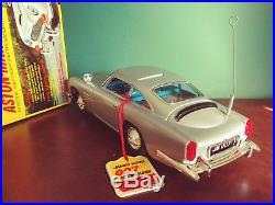 Rare Gilbert Japan 1965 Tin Battery James Bond 007 Aston Martin with Or. Box & Tag