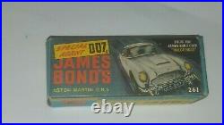 VINTAGE BRITISH CORGI TOYS JAMES BONDS 007 ASTON MARTIN CAR No 261 with BOX