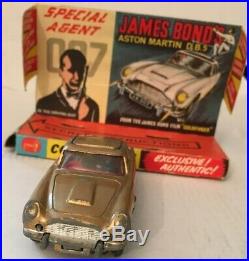 Vintage 60s Corgi Toys #261 James Bond 007 Gold Aston Martin DB5 Original Box