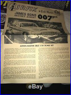 Vintage James Bond 007 Aston Martin DB5 Airfix Craftmaster Model Kit 1/24 Scale